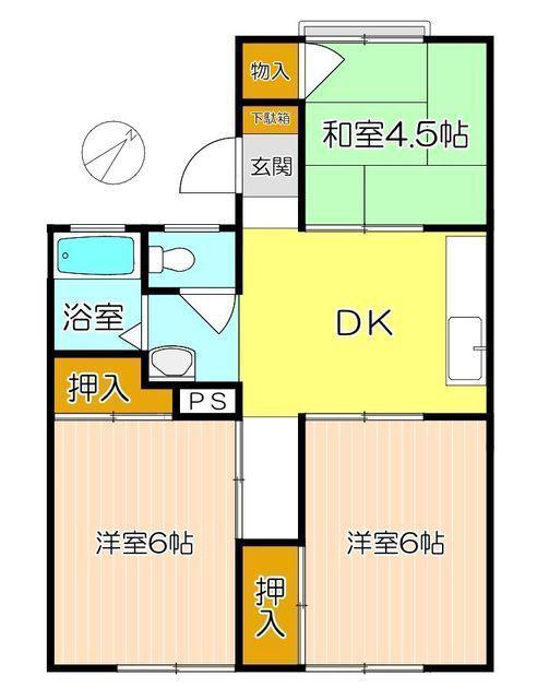 晴和ハイツ(3DK/1階)の間取り写真