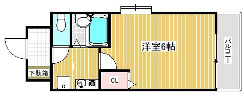 エステムコート神戸西(1K/4階)の間取り写真