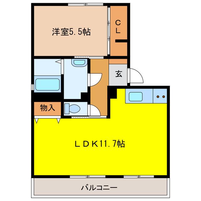 フレグランスM(1LDK/1階)の間取り写真