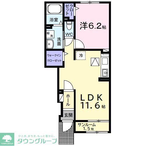 メゾン・ド・リュミエールI(1LDK/1階)の間取り写真
