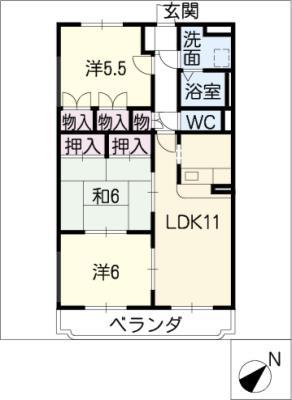 アバンティ(3LDK/3階)の間取り写真
