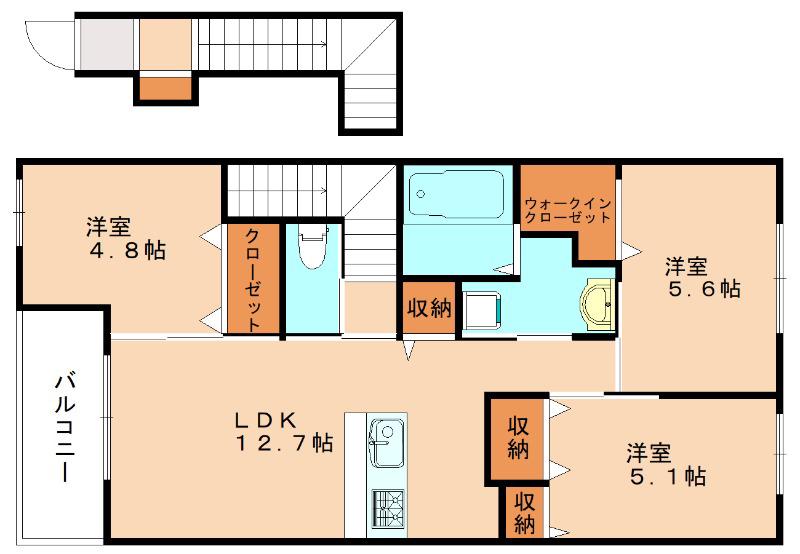 マルミネ(3LDK/2階)の間取り写真