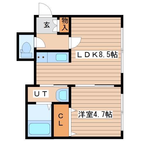 ル・アーヴル(1LDK/3階)の間取り写真