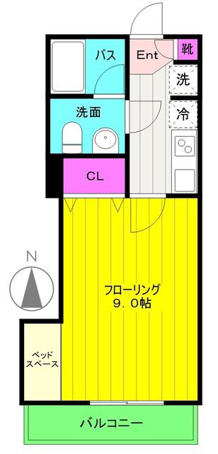 ベル・コッレ(1K/3階)の間取り写真