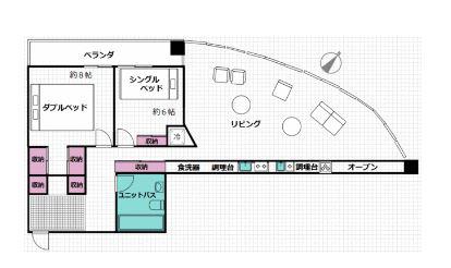 東京ツインパークスレフトウイング(2LDK/31階)の間取り写真