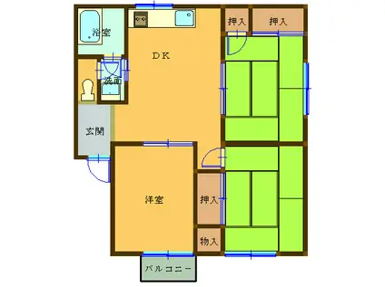 メゾン葵(3DK/1階)の間取り写真