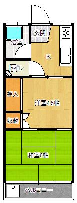 姫城マンション(2K/1階)の間取り写真