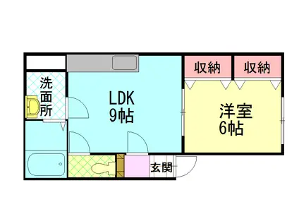 サンシティ古府(1LDK/2階)の間取り写真