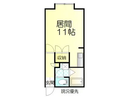 コットンハウス3(ワンルーム/2階)の間取り写真