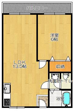 ツーイー大東(1LDK/2階)の間取り写真