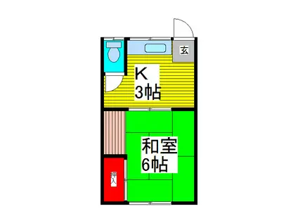 ＪＲ京浜東北線 川口駅 徒歩15分 2階建 築54年(1K/2階)の間取り写真