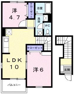 コートシャルマンVI(2LDK/2階)の間取り写真