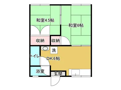 サンコーポ夏目(2DK/2階)の間取り写真