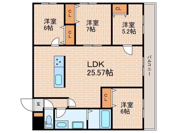 MESSAGE苦楽園三番町(4LDK/1階)の間取り写真