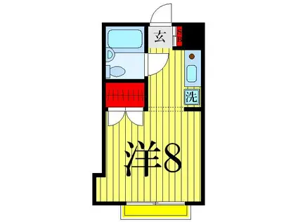 パークハイツ桜木(ワンルーム/2階)の間取り写真