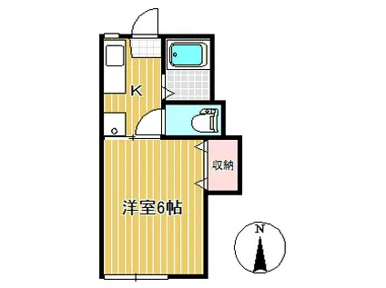 ハイネスA棟(1K/2階)の間取り写真