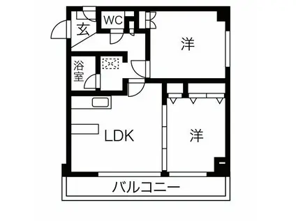メープル月寒(1LDK/4階)の間取り写真