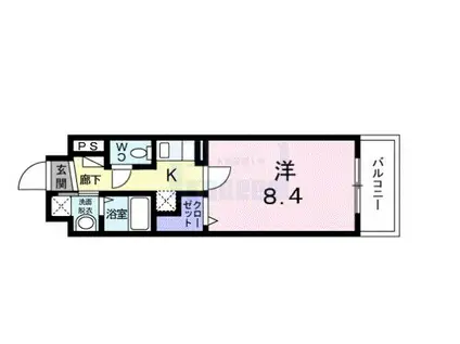 ルミウス11雑司ヶ谷(1K/2階)の間取り写真