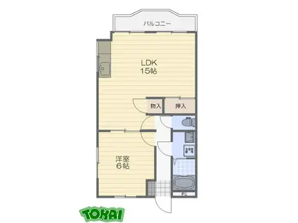 グレース松阪(1LDK/2階)の間取り写真