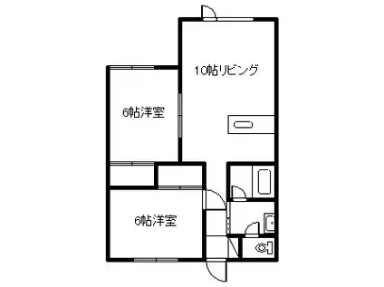 サーザンパートユニオンハウス(2LDK/2階)の間取り写真