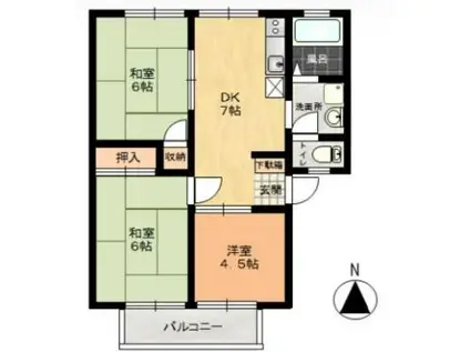 レジデンス西山(3DK/1階)の間取り写真