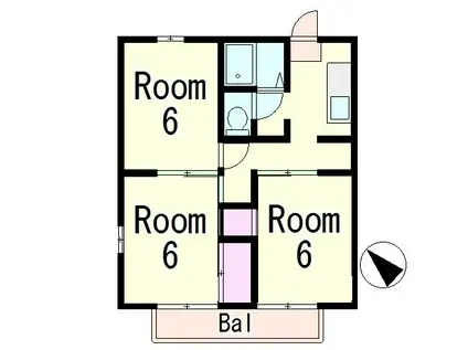 MAISONDEM(3K/2階)の間取り写真