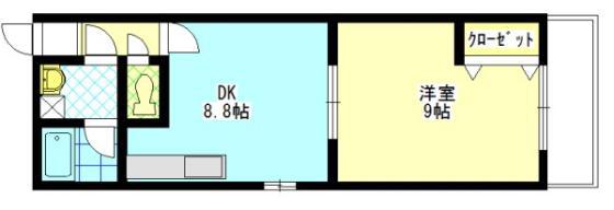 ルネ下中野(1LDK/1階)の間取り写真