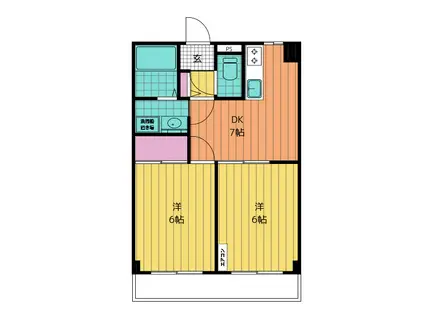 ソレイユ(2DK/1階)の間取り写真