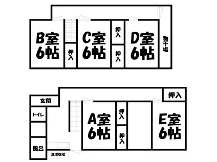 だいこく寮(ワンルーム/1階)の間取り写真