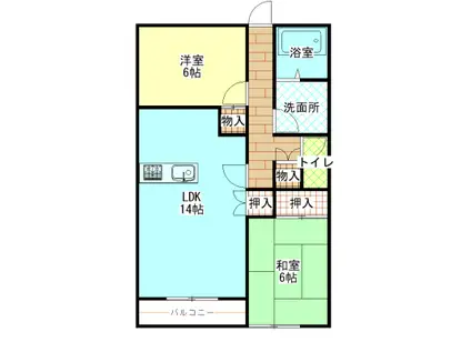 ヴィラSAWADA NO.3(2LDK/2階)の間取り写真