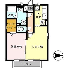 パンシオーネ(1LDK/1階)の間取り写真