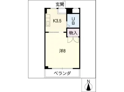 イーストハイツ戸崎(1K/2階)の間取り写真