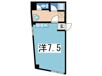 フロックスビル(ワンルーム/3階)の間取り写真
