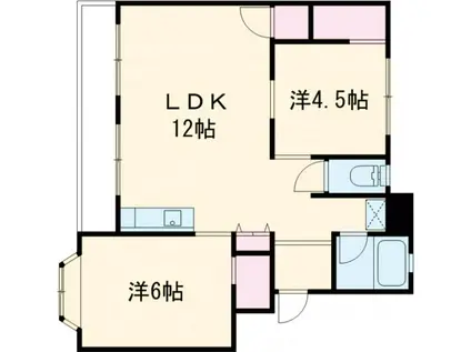 笠原コーポ(2LDK/5階)の間取り写真