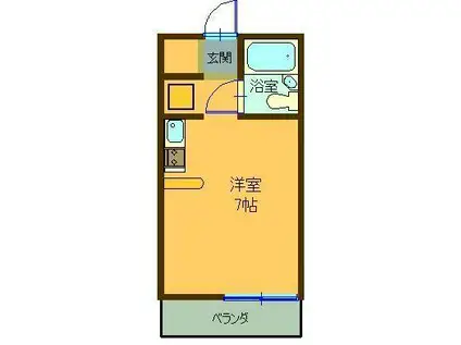 セレーネハイム第26(1K/1階)の間取り写真