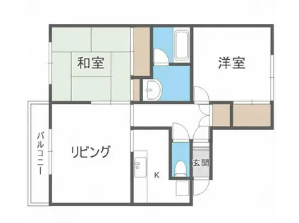 ル・パルクめぐみII(2LDK/3階)の間取り写真