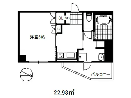 神戸元町ノア(1K/2階)の間取り写真
