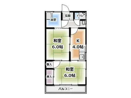 川崎アパート(2K/2階)の間取り写真