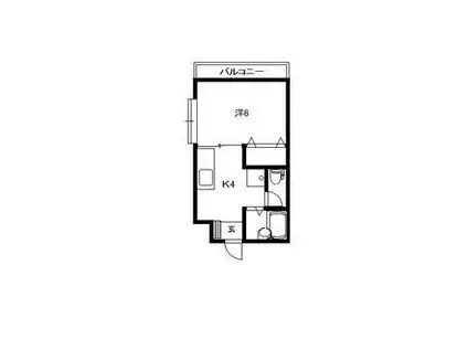 RBハイツ(ワンルーム/1階)の間取り写真