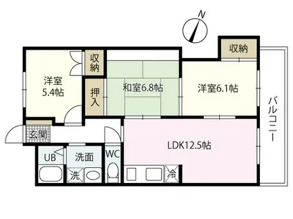 プリンスビル(3LDK/2階)の間取り写真