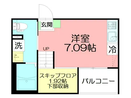 CURRENT鵠沼海岸(ワンルーム/2階)の間取り写真