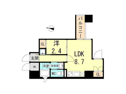 ネクストステージ神戸元町(1DK/10階)の間取り写真