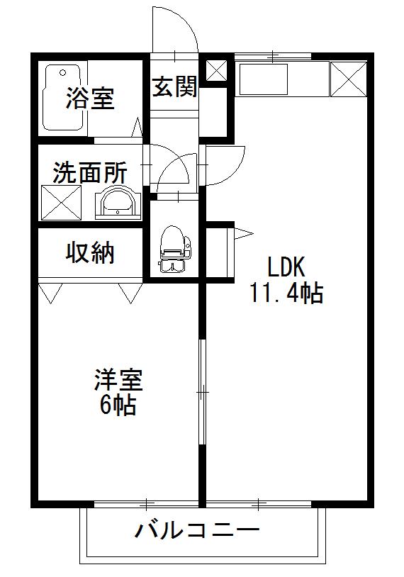 マリーブルク(1LDK/2階)の間取り写真