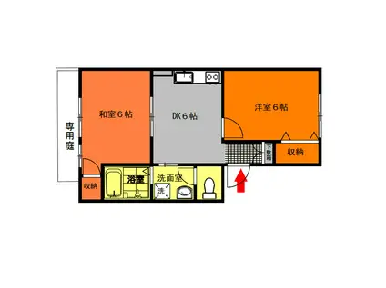 しんせいハウス(2DK/1階)の間取り写真