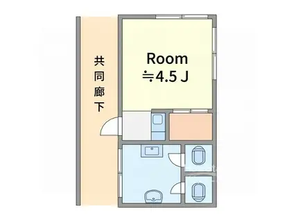 松本ハイツ(ワンルーム/1階)の間取り写真