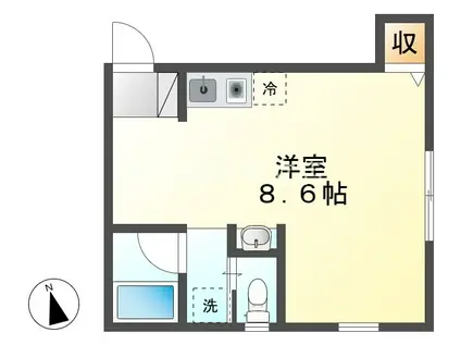 アドバンスK中山(ワンルーム/2階)の間取り写真