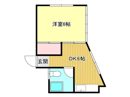 パールハイツ(1DK/1階)の間取り写真