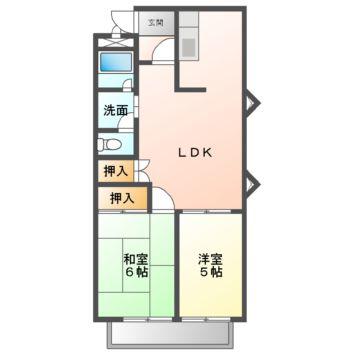 シティルネッサンス久居II(2LDK/2階)の間取り写真