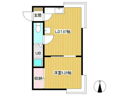 パークヒルズ(1DK/2階)の間取り写真