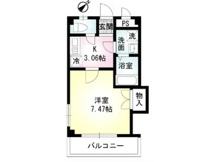 PRESTIGE(1K/3階)の間取り写真